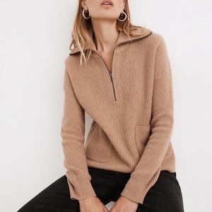 Madewell Merino Wool Blend Glenbrook Half Zip Pullover Sweater